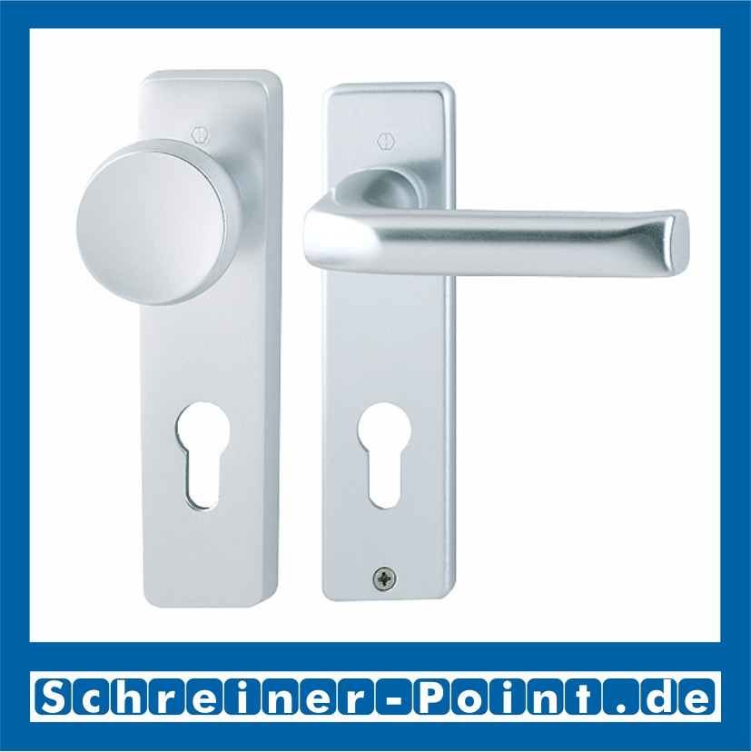 Hoppe London Aluminium Kurzschildgarnitur  F1 Natur 113/202KP, 6675094, 6880587, 6675193, 6675276